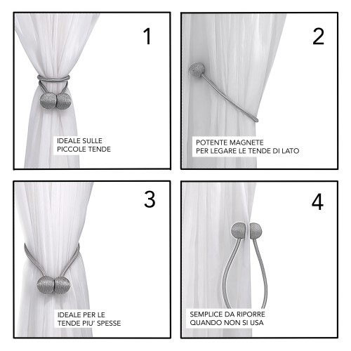 MAGNET RETAINER CURTAIN SMART © TIEBACK Schnalle für Vorhänge 2 STÜCK