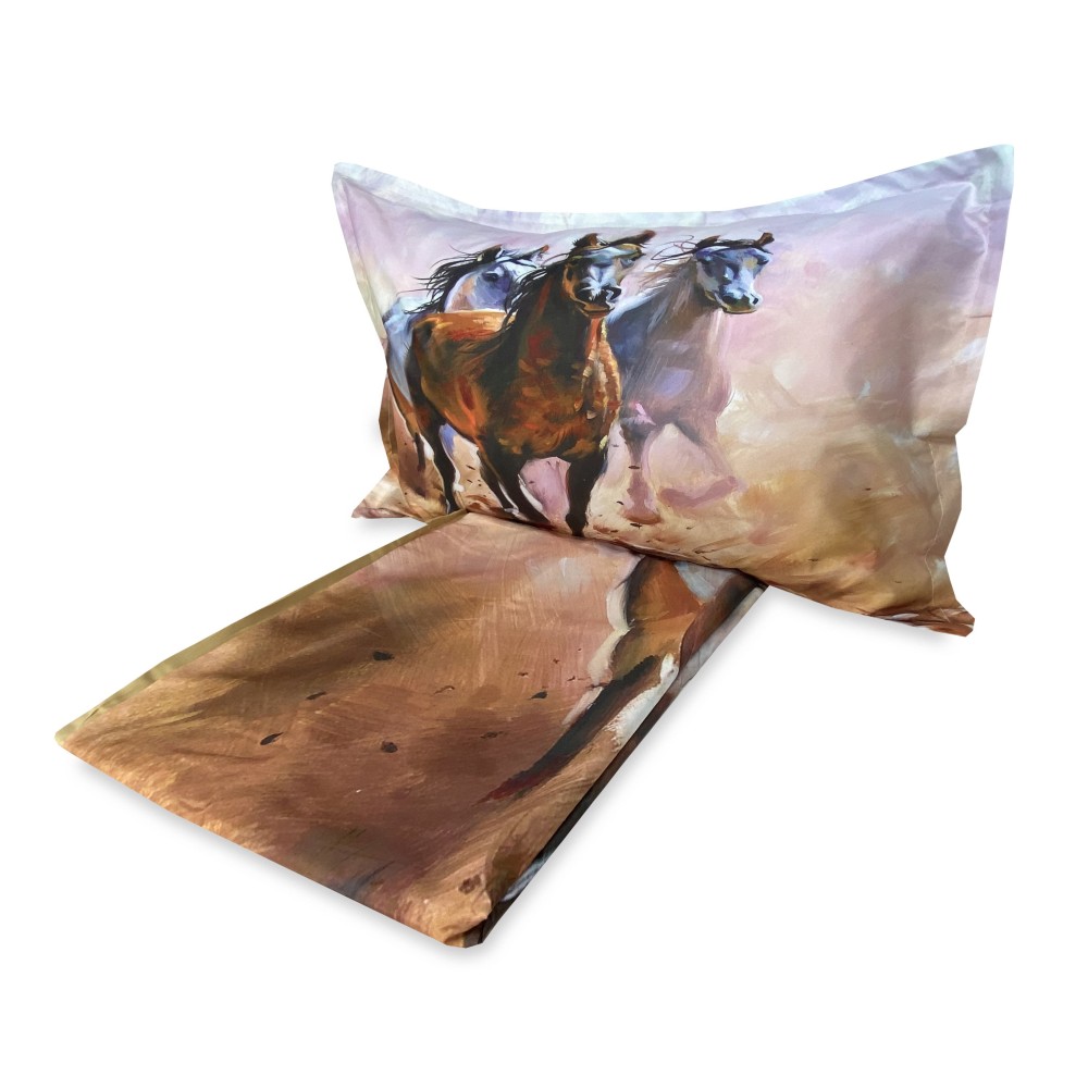DUVET COVER SATELLO HD PHOTOGRAPHIC HORSES in the race