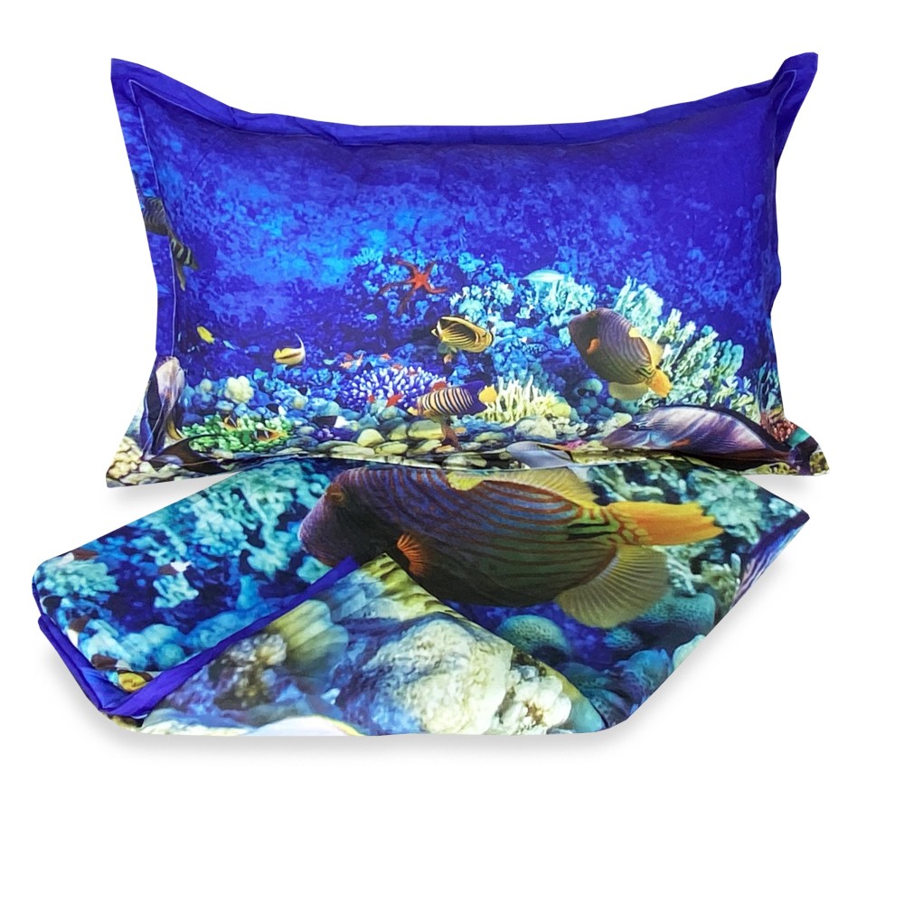 Bettbezug Satin HD PHOTOGRAPHIC Tropische Fische CORAL REEF