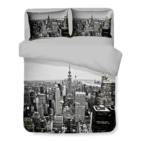 COPRIPIUMINO Rasatello HD FOTOGRAFICO grattacieli New York