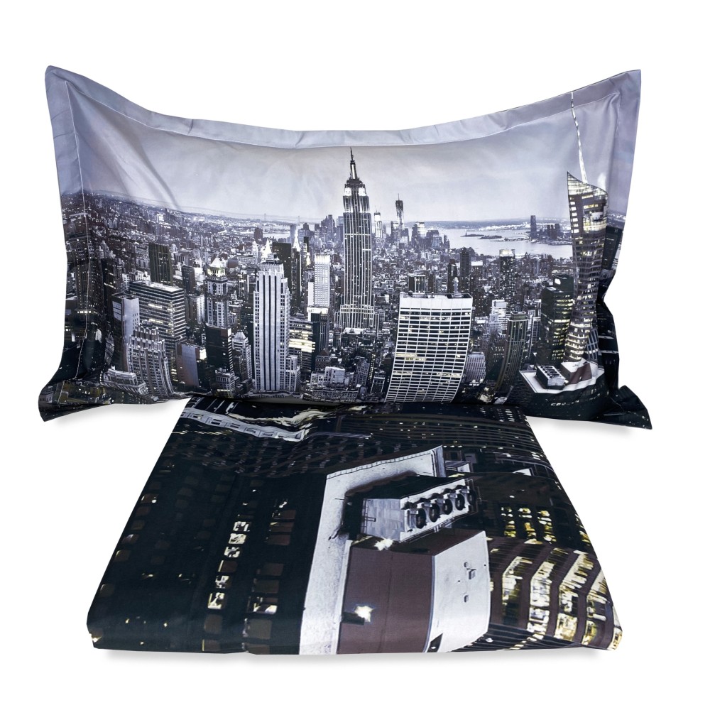 COPRIPIUMINO Rasatello HD FOTOGRAFICO grattacieli New York