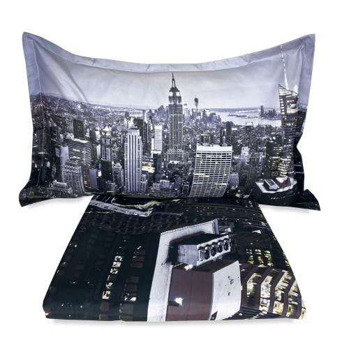 COPRIPIUMINO Rasatello HD FOTOGRAFICO grattacieli New York