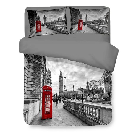 Funda nórdica Rasatello HD PHOTOGRAPHIC London ENGLISH cabina BIG BEN