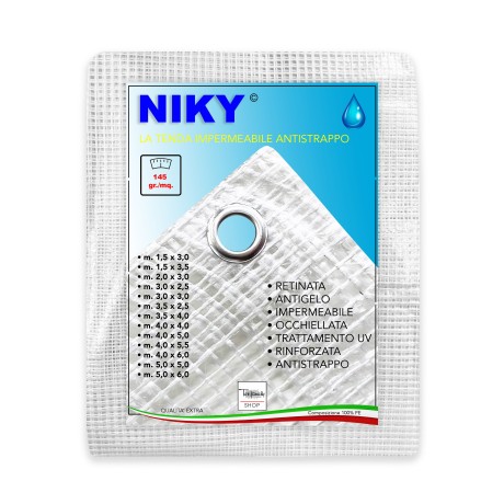 TELO NIKI © Retinato Antistrappo TENDA Antipioggia Balcone con occhielli