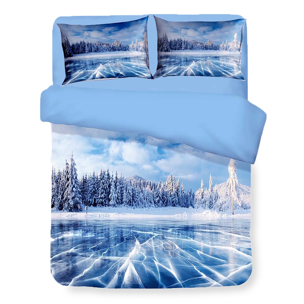 FUNDA NÓRDICA SATINO HD PHOTOGRAPHIC LAKE Frozen Doble cm. 250x200 milímetros