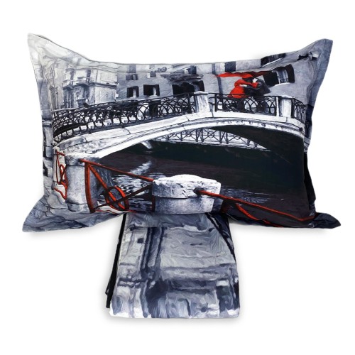 FUNDA NÓRDICA SATELLO HD FOTOGRAFICO VENEZIA ponte INNAMORATI Doble cm. 250x200 milímetros