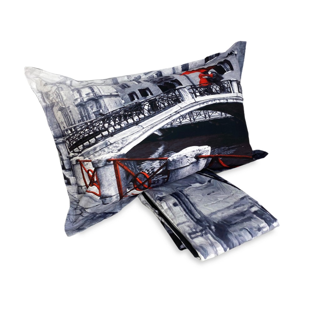 DUVET COVER SATELLO HD FOTOGRAFICO VENEZIA ponte INNAMORATI Double cm. 250x200 mm