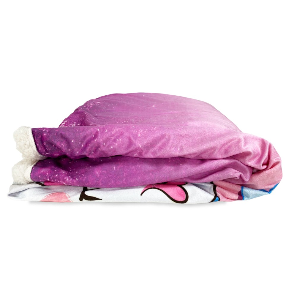 Manta polar a cuadros Sherpa fantasía HD UNICORNIO rosa para niñas y niñas