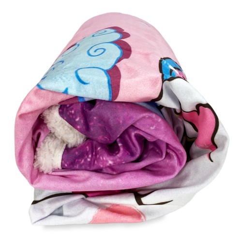 Manta polar a cuadros Sherpa fantasía HD UNICORNIO rosa para niñas y niñas