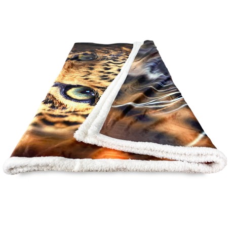 PLAID FLEECE blanket Sherpa fantasy HD leopard leopard 2