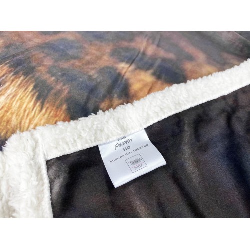 Manta de vellón a cuadros Sherpa fantasía HD leopardo leopardo