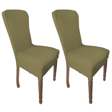 Funda de silla elástica beige oscuro