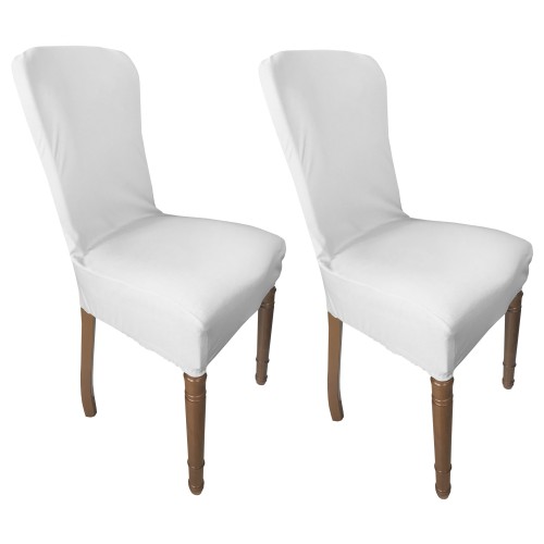 Funda de silla elástica blanca