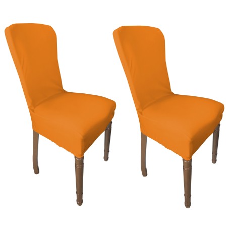 Orangefarbener Stretch-Stuhlbezug