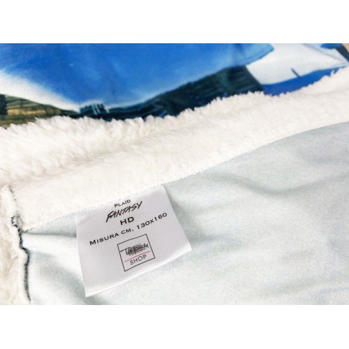 PLAID coperta IN PILE SHERPA fantasy HD BAITA neve