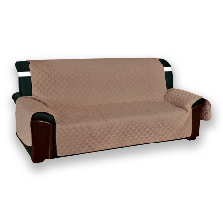 Couverture de canapé-COLOMBE SALVADIVANO VIVY MATELASSÉ SUPÉRIEURE LISSE TAUPE 2