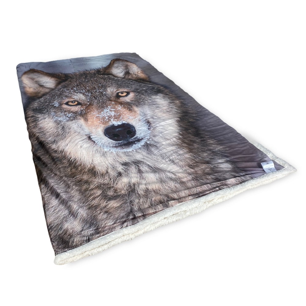 PLAID FLEECE Decke Sherpa Fantasy HD WOLF