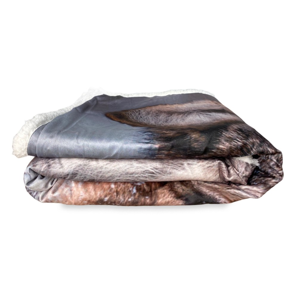 PLAID coperta IN PILE SHERPA fantasy HD LUPO