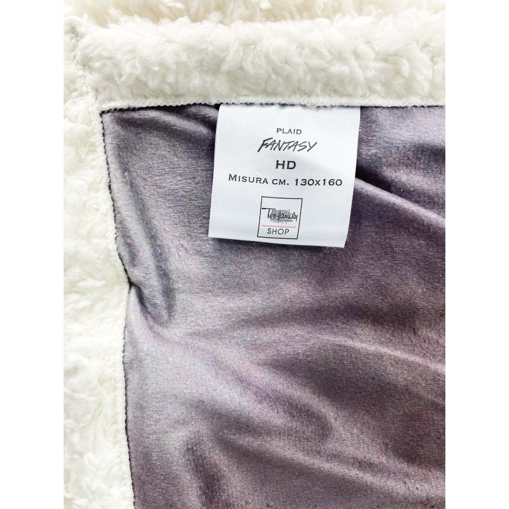 PLAID coperta IN PILE SHERPA fantasy HD LUPO