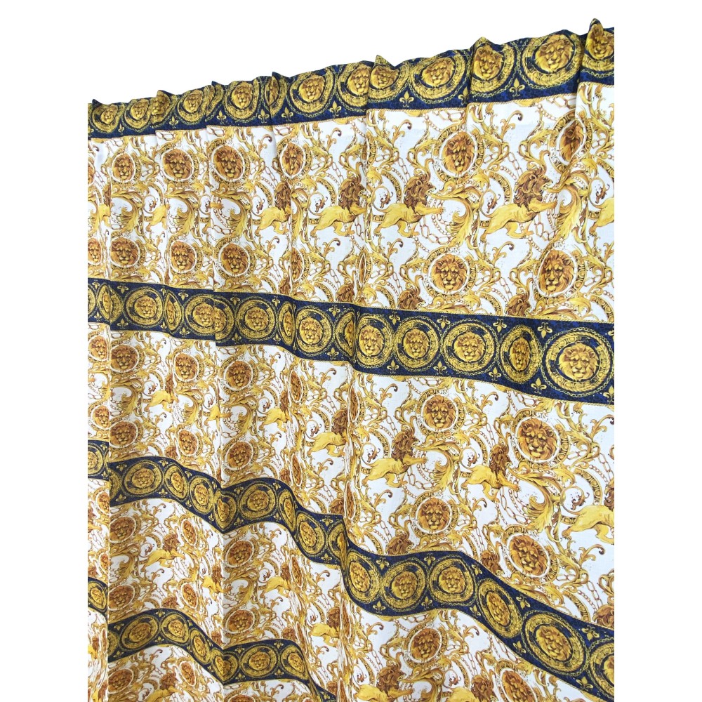 TENDA lusso VERSUS teste di leone cm.160X300 confezionata MADE in ITALY misto lino