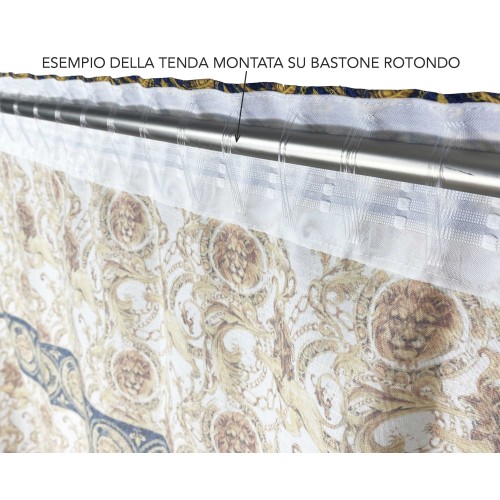 VERSUS cortina de lujo cabezas de león cm.160X300 hecha MADE en mezcla de lino ITALIA