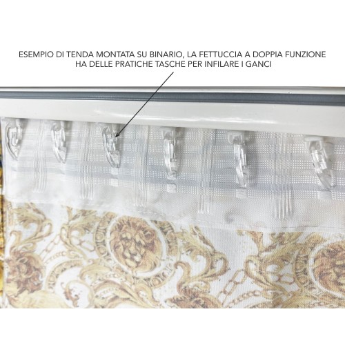 Têtes de rideaux de luxe de lion cm.160x300 emballés MADE in ITALY mélange de lin