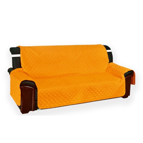 Housse de canapé matelassée Vivy orange - Polyester antidérapant lavable