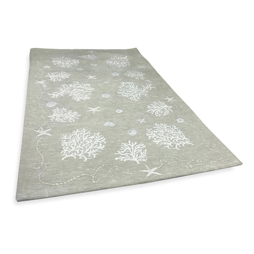 Marine-style carpet with corals and starfish