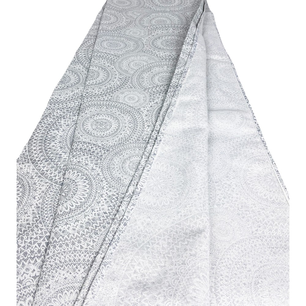 HOUSSE DE MEUBLES GRAND ÉCHARPE COUVRE-LIT CANAPÉ TISSU LONETA CERCLES GRIS