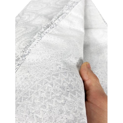 TELO ARREDO copritutto GRAN FOULARD COPRILETTO copridivano TESSUTO LONETA CERCHI grigio