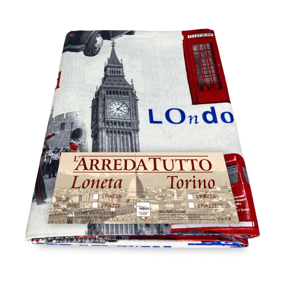 TELO ARREDO copritutto GRAN FOULARD COPRILETTO copridivano TESSUTO LONETA LONDRA new 20