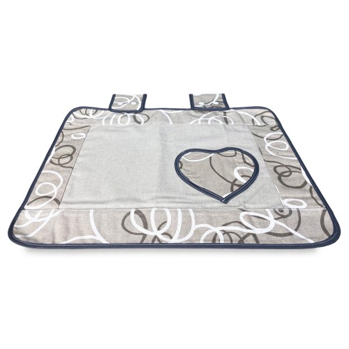 BACKOFENABDECKUNG OFENABDECKUNG AUS GRAUEM STREAMER-STOFF
