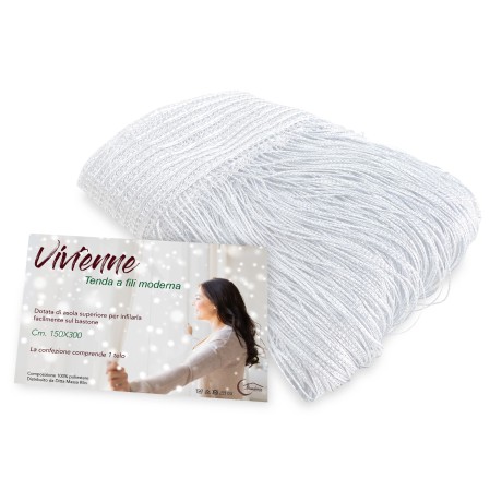 Vivienne DRAHTVORHANG für Tür CM. 150X300 einfarbig WEISS