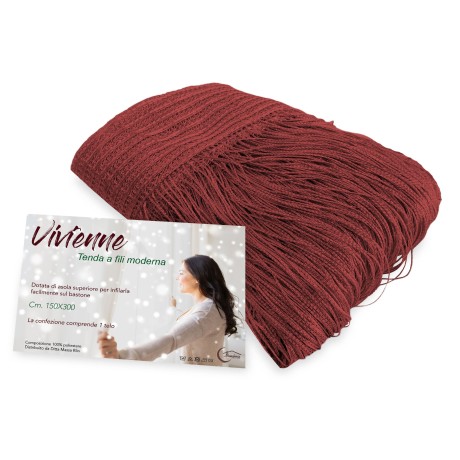 Vivienne WIRE CURTAIN for door CM. 150X300 solid color BORDEAUX