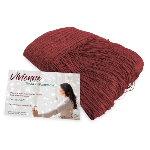 Vivienne CORTINA DE ALAMBRE para puerta CM. 150X300 color liso BURDEOS
