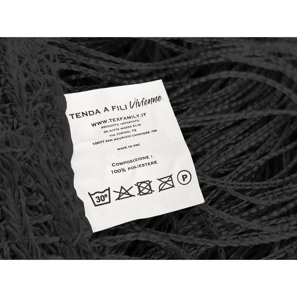 Vivienne WIRE CURTAIN for door CM. 150X300 solid color BLACK