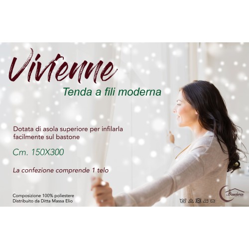 Vivienne WIRE CURTAIN for door CM. 150X300 solid color BLACK