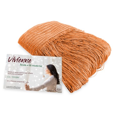 Vivienne WIRE CURTAIN for door CM. 150X300 solid color ORANGE