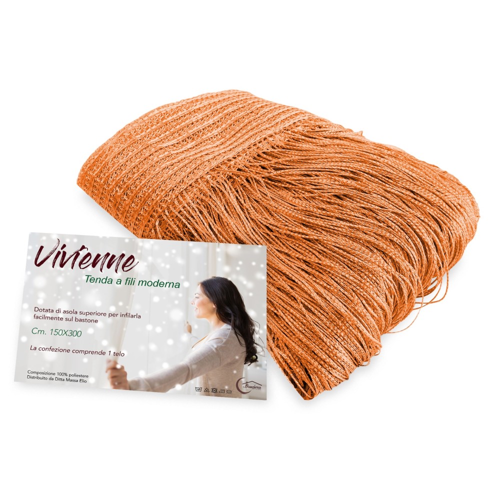 Vivienne DRAHTVORHANG für Tür CM. 150X300 einfarbig ORANGE