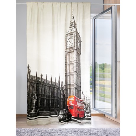 TENDA LONDRA inglese BUS cm.160X240 confezionata MADE in ITALY misto lino