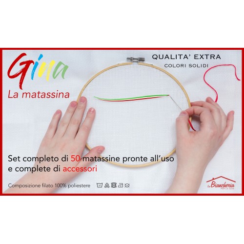 Set 50 madejas de punto de cruz GINA El hilo de madeja para bordado en hilo y KIT de bordado