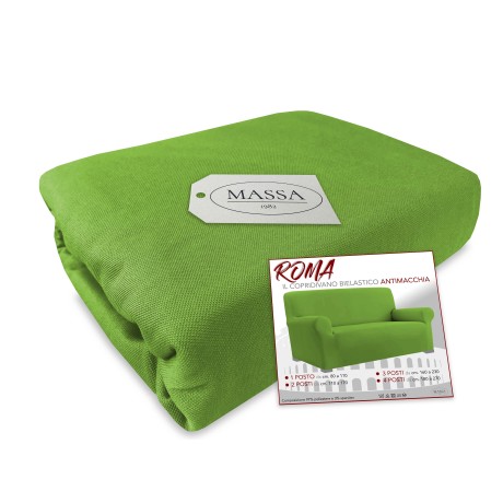 Roma green stretch sofa cover