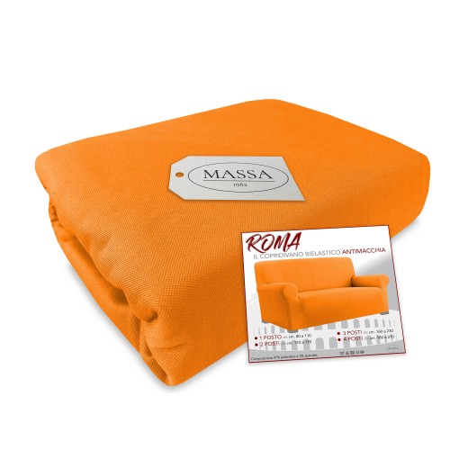 Orangefarbener Stretch-Sofabezug