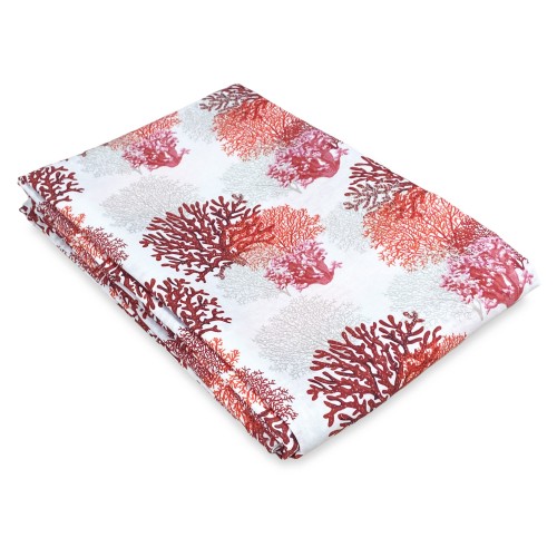 CORTINA DE CORAL rojo cm.160X300 hecha MADE en mezcla de lino ITALIA