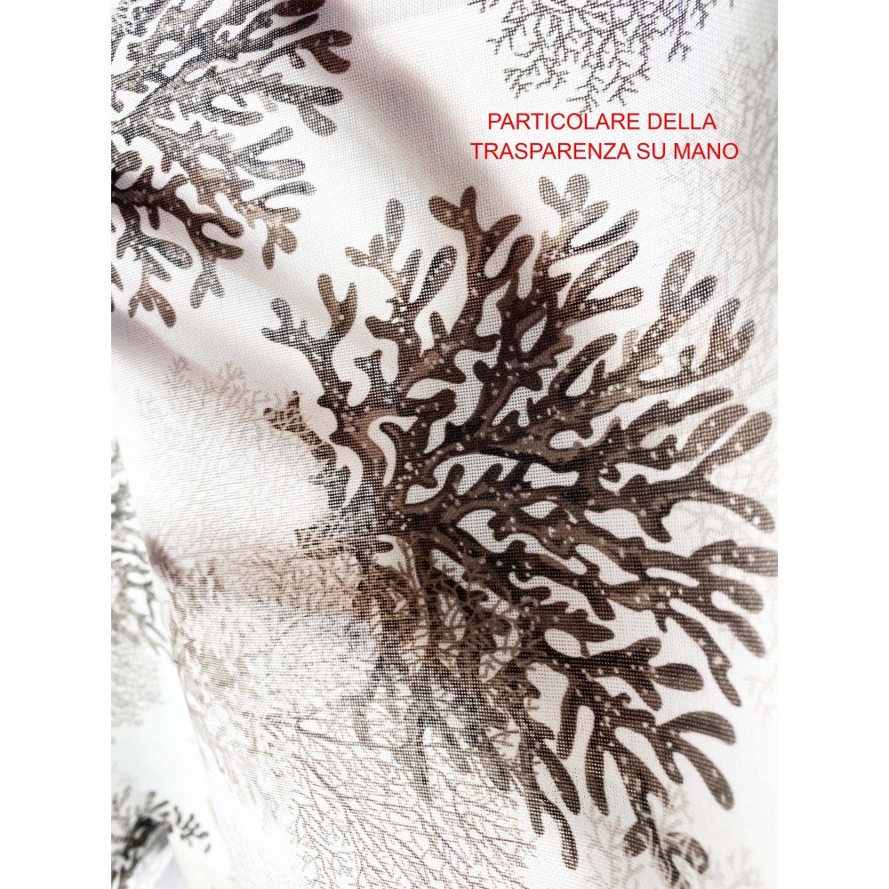 CORAL CURTAIN beige cm.160X300 made MADE in ITALY Leinenmischung