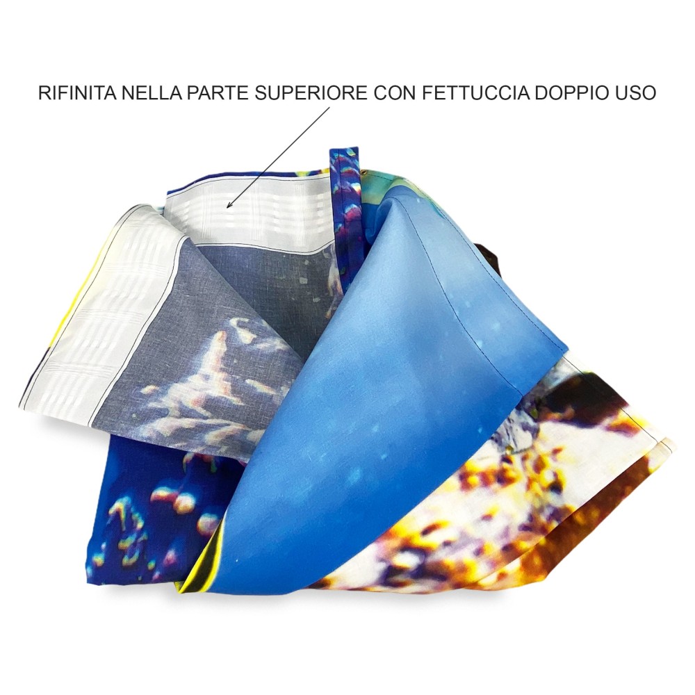 FISH TENT und CORAL REEF cm.160X300 made in ITALY Leinenmischung