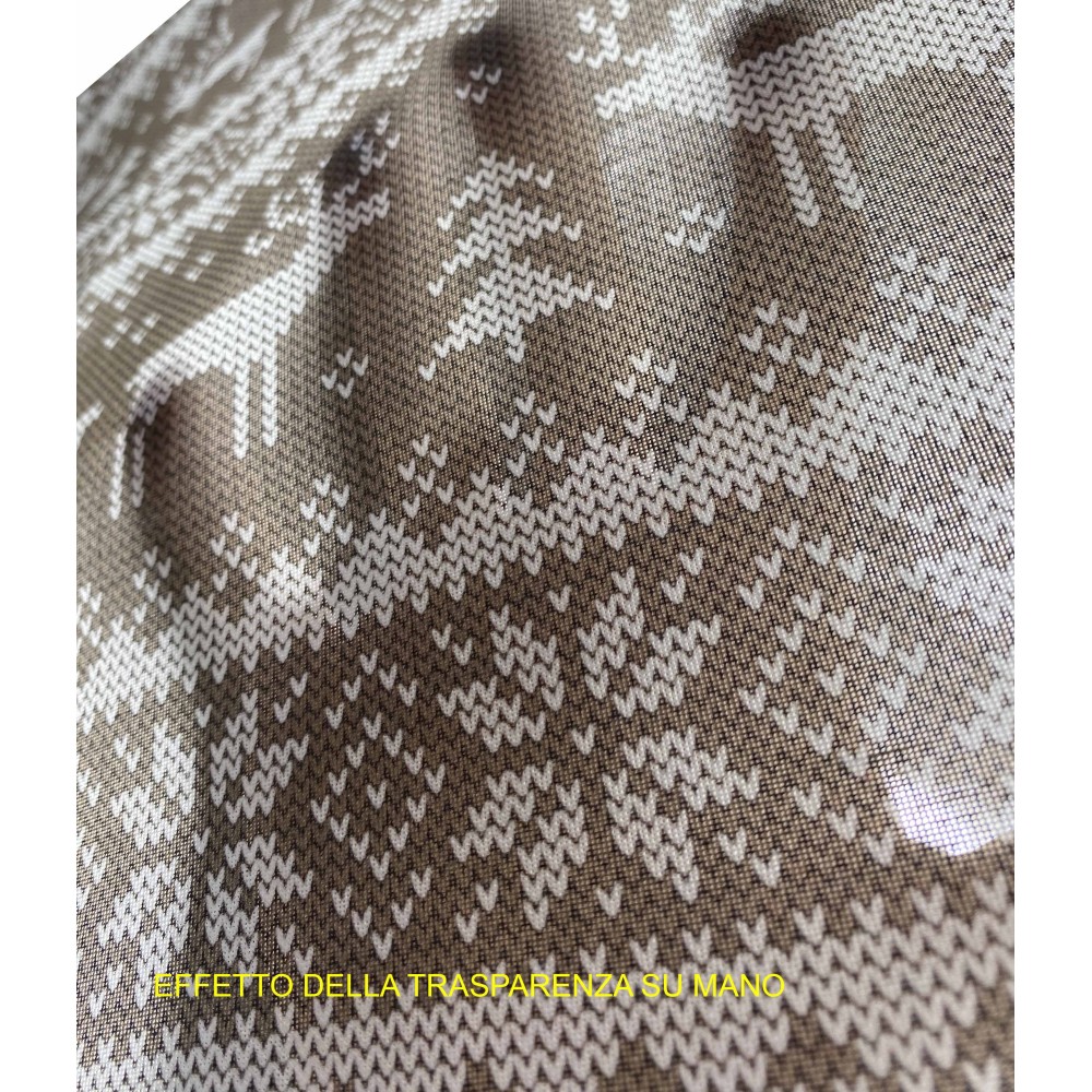BEIGE TYROLEAN CURTAIN MESH cm.160X300 made MADE in ITALY linen blend