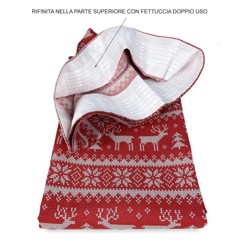 TENDA TIROLESE ROSSA MAGLIA cm.160X300 confezionata MADE in ITALY misto lino