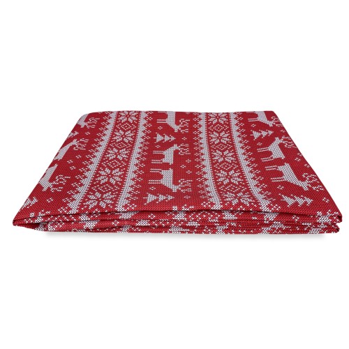 TENDA TIROLESE ROSSA MAGLIA cm.160X300 confezionata MADE in ITALY misto lino