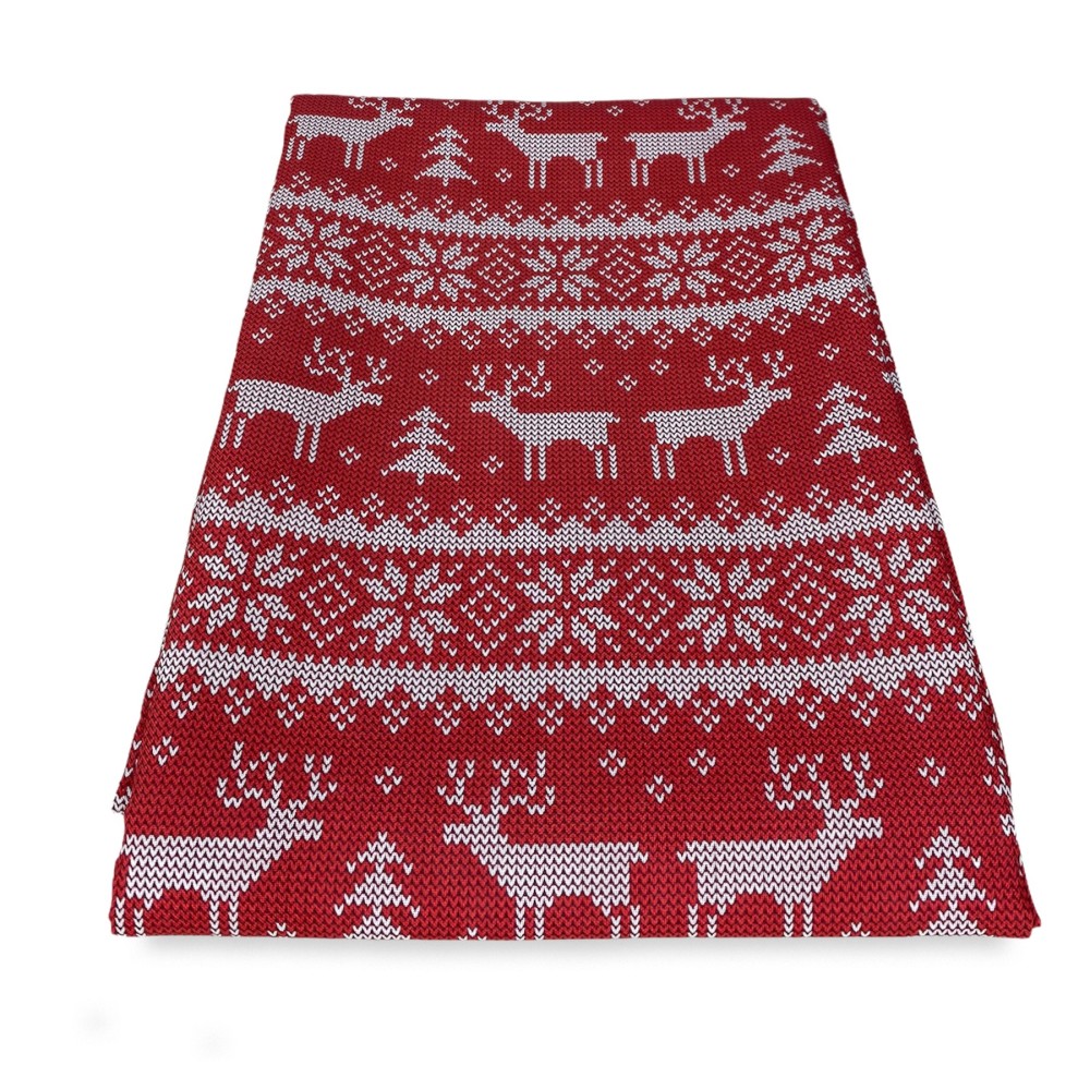 TENDA TIROLESE ROSSA MAGLIA cm.160X300 confezionata MADE in ITALY misto lino